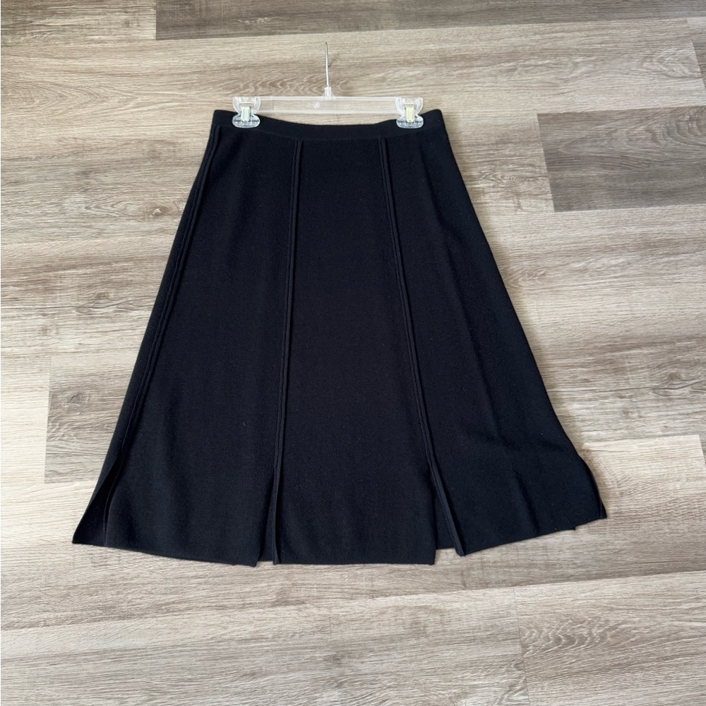Worth New York Wool split midi black skirt S small